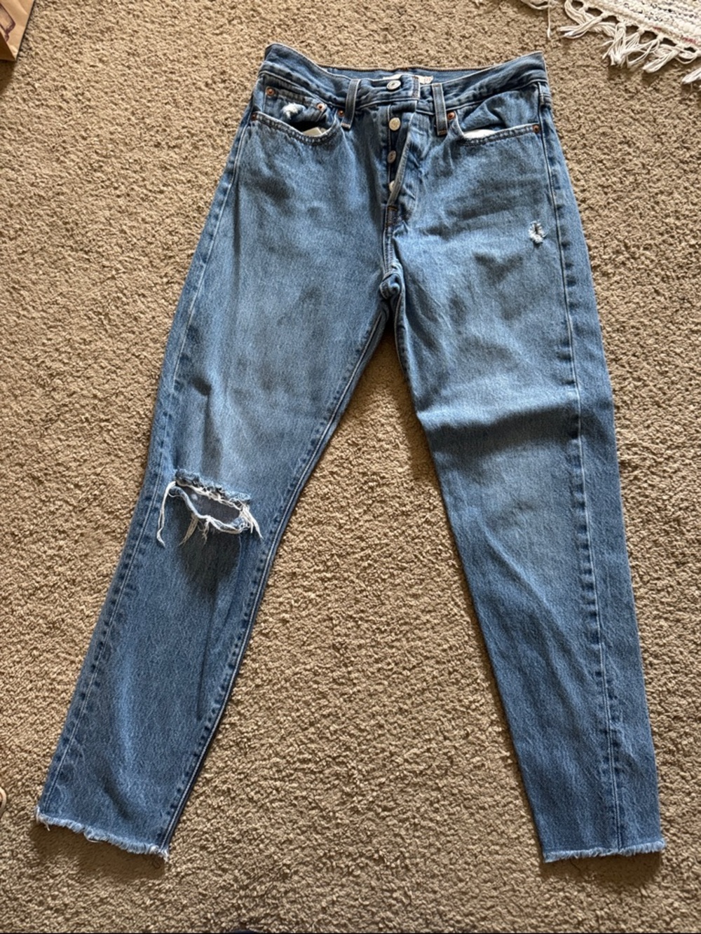 Classic Wedgie High-Rise Distressed Women’s Jeans - Blue